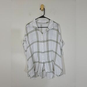 Jane And Delancey Rayon Lightweight Striped Button Up Blouse 3X